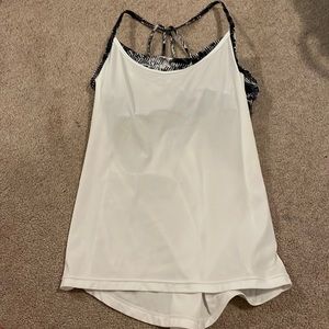 White Exercise Shirt with Built In Bra